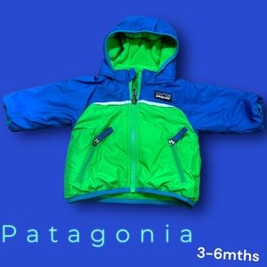 Patagonia reversible jacket blue and green 3-6mths